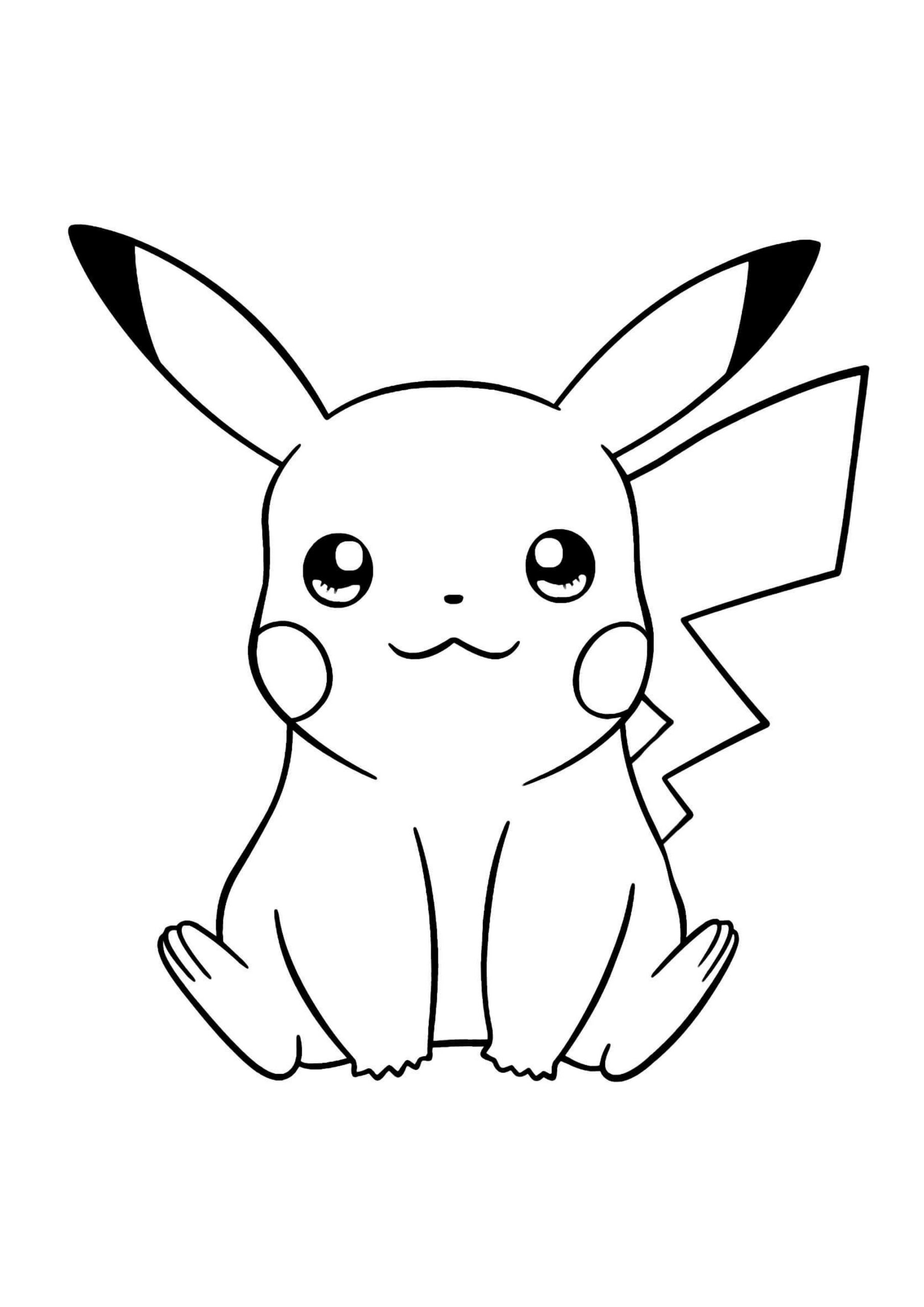 Desenhos de Satoshi e Pikachu para Colorir e Imprimir