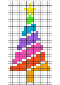 árvore de natal pixel art