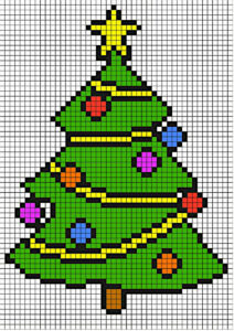 árvore de natal pixel art