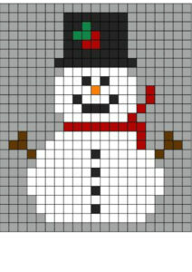 boneco de neve pixel art