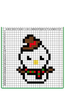 boneco de neve pixel art