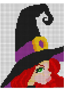 bruxa halloween pixel art
