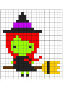 desenho pixel art halloween