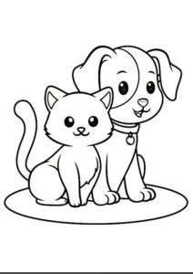 cachorro e gato desenho