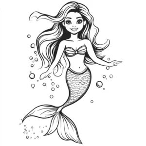 barbie sereia desenho para colorir