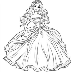 desenho para colorir barbie princesa