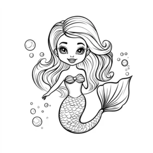 desenho para colorir barbie sereia