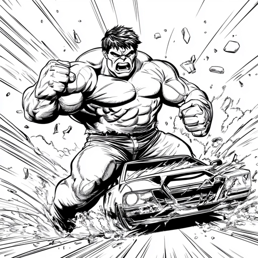 desenho para colorir e imprimir hulk