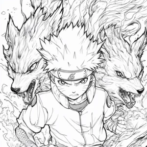 naruto modo kurama para colorir