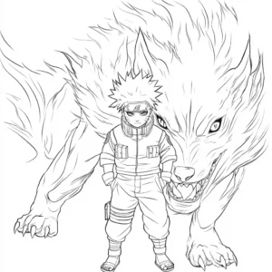 naruto modo kurama para colorir