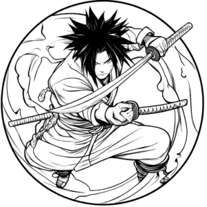 desenho para colorir do sasuke