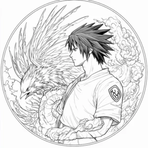 desenho para colorir do sasuke