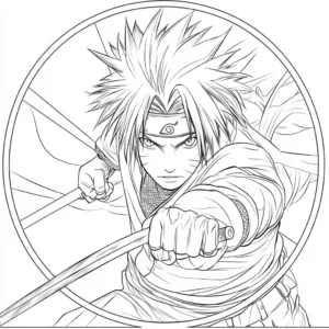 desenho para colorir sasuke